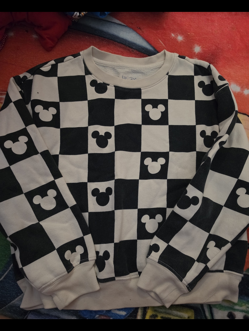 Black & White Checkerboard Mickey Sweatshirt